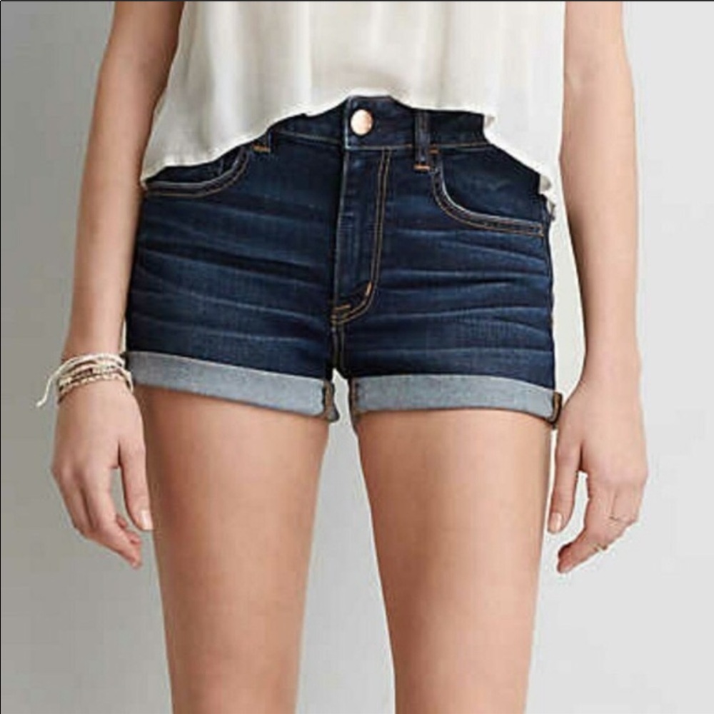American Eagle SZ 2 Hi Rise Shortie Stretch Shorts